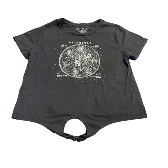 Fifth Sun Astrology Tied Gray T-Shirt Large - Picture 1 of 5